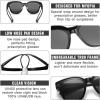 imageDUCO Fit Over Sunglasses for Men Women Wear Over Glasses Retro Wrap Around Polarized Sun Glasses UV400 Protection DC8981Black Frame Grey Lens