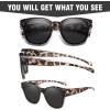 imageDUCO Fit Over Sunglasses for Men Women Wear Over Glasses Retro Wrap Around Polarized Sun Glasses UV400 Protection DC8981Grey Tortoise Frame Grey Lens