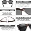 imageDUCO Fit Over Sunglasses for Men Women Wear Over Glasses Retro Wrap Around Polarized Sun Glasses UV400 Protection DC8981Grey Tortoise Frame Grey Lens