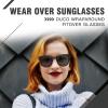 imageDUCO Fit Over Sunglasses for Men Women Wear Over Glasses Retro Wrap Around Polarized Sun Glasses UV400 Protection DC8981Grey Tortoise Frame Grey Lens