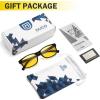 imageDUCO Night Vision Glasses for Men and Women Anti Glare Night Driving Glasses Polarized UV400 Protection Yellow Glasses 8016Black Frame Night Vision Lens