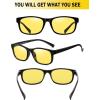 imageDUCO Night Vision Glasses for Men and Women Anti Glare Night Driving Glasses Polarized UV400 Protection Yellow Glasses 8016Black Frame Night Vision Lens