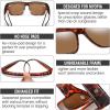 imageDUCO Polarized Fit Over Sunglasses for Men and Women UV400 Protection Retro Square Wrap Around Shades for Driving Riding 8986Brown Tortoise Frame Brown Lens