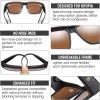 imageDUCO Polarized Fit Over Sunglasses for Men and Women UV400 Protection Retro Square Wrap Around Shades for Driving Riding 8986Matte Black Frame Brown Lens