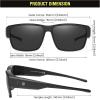imageDUCO Polarized Fit Over Sunglasses for Men and Women UV400 Protection Retro Square Wrap Around Shades for Driving Riding 8986Matte Black Frame Grey Lens