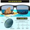 imageDUCO Polarized Fit Over Sunglasses for Men and Women UV400 Protection Retro Square Wrap Around Shades for Driving Riding 8986Matte Black Frame Grey Lens