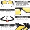 imageDUCO Polarized Fit Over Sunglasses for Men and Women UV400 Protection Retro Square Wrap Around Shades for Driving Riding 8986Shine Black Frame Night Vision Lens