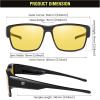 imageDUCO Polarized Fit Over Sunglasses for Men and Women UV400 Protection Retro Square Wrap Around Shades for Driving Riding 8986Shine Black Frame Night Vision Lens