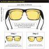 imageDUCO Polarized Fit Over Sunglasses for Men and Women UV400 Protection Retro Square Wrap Around Shades for Driving Riding 8986Shine Black Frame Night Vision Lens