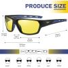 imageDUCO Polarized Sports HD Night Vision Glasses for Men Nighttime Driving Glasses TR90 Frame DC6201YBlack Frame Blue Temple Night Vision Lens
