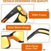 imageDUCO Polarized Sports HD Night Vision Glasses for Men Nighttime Driving Glasses TR90 Frame DC6201YBlack Frame Orange Temple Night Vision Lens