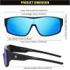 imageDUCO Sports Polarized Fit Over Sunglasses for Men Women Wrap Around Wear Over Glasses for Cycling FishingB Black Frame Revo Blue Lens