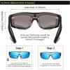 imageDUCO Sports Polarized Fit Over Sunglasses for Men Women Wrap Around Wear Over Glasses for Cycling FishingB Black Frame Revo Blue Lens
