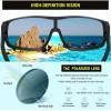 imageDUCO Sports Polarized Fit Over Sunglasses for Men Women Wrap Around Wear Over Glasses for Cycling FishingB Black Frame Revo Blue Lens
