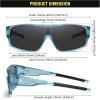 imageDUCO Sports Polarized Fit Over Sunglasses for Men Women Wrap Around Wear Over Glasses for Cycling FishingB Transparent Blue Frame Gray Lens