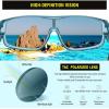 imageDUCO Sports Polarized Fit Over Sunglasses for Men Women Wrap Around Wear Over Glasses for Cycling FishingB Transparent Blue Frame Gray Lens