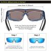 imageDUCO Sports Polarized Fit Over Sunglasses for Men Women Wrap Around Wear Over Glasses for Cycling FishingB Transparent Blue Frame Revo Blue Lens