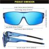 imageDUCO Sports Polarized Fit Over Sunglasses for Men Women Wrap Around Wear Over Glasses for Cycling FishingB Transparent Blue Frame Revo Blue Lens