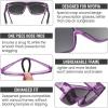imageDUCO Sports Polarized Fit Over Sunglasses for Men Women Wrap Around Wear Over Glasses for Cycling FishingB Transparent Purple Frame Gray Lens