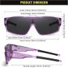 imageDUCO Sports Polarized Fit Over Sunglasses for Men Women Wrap Around Wear Over Glasses for Cycling FishingB Transparent Purple Frame Gray Lens