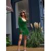 imageBEAGIMEG Womens Sexy Bodycon Long Sleeve Ruched Deep V ALine Club Party Mini DressGreen