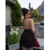 imageBEAGIMEG Womens Sexy Bodycon Sleeveless Halter Tie up Back Backless Deep V Aline Club Party Mini DressBlack