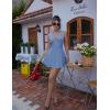 imageBEAGIMEG Womens Sexy Bodycon Sleeveless Halter Tie up Back Backless Deep V Aline Club Party Mini DressBlue