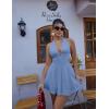 imageBEAGIMEG Womens Sexy Bodycon Sleeveless Halter Tie up Back Backless Deep V Aline Club Party Mini DressBlue
