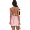 imageBEAGIMEG Womens Sexy Bodycon Sleeveless Halter Tie up Back Backless Deep V Aline Club Party Mini DressPink