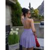 imageBEAGIMEG Womens Sexy Bodycon Sleeveless Halter Tie up Back Backless Deep V Aline Club Party Mini DressPurple
