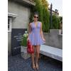 imageBEAGIMEG Womens Sexy Bodycon Sleeveless Halter Tie up Back Backless Deep V Aline Club Party Mini DressPurple
