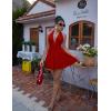 imageBEAGIMEG Womens Sexy Bodycon Sleeveless Halter Tie up Back Backless Deep V Aline Club Party Mini DressRed