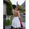 imageBEAGIMEG Womens Sexy Bodycon Sleeveless Halter Tie up Back Backless Deep V Aline Club Party Mini DressWhite
