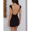 imageBEAGIMEG Womens Sexy Bodycon Sleeveless Ruched Backless Slit Tie Back Club Party Mini DressBlack