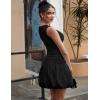 imageBEAGIMEG Womens Sexy Bodycon Sleeveless Ruffle Ruched Bubble Club Party Mini DressBlack