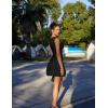 imageBEAGIMEG Womens Sexy Bodycon Sleeveless Ruffle Ruched Bubble Club Party Mini DressBlack