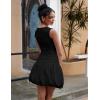 imageBEAGIMEG Womens Sexy Bodycon Sleeveless Ruffle Ruched Bubble Club Party Mini DressBlack