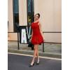 imageBEAGIMEG Womens Sexy Bodycon Sleeveless Ruffle Ruched Bubble Club Party Mini DressRed