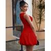 imageBEAGIMEG Womens Sexy Bodycon Sleeveless Ruffle Ruched Bubble Club Party Mini DressRed