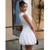 imageBEAGIMEG Womens Sexy Bodycon Sleeveless Ruffle Ruched Bubble Club Party Mini DressWhite