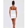 imageBEAGIMEG Womens Sexy Bodycon Sleeveless Strapless Asymmetric Club Party Cocktail Mini DressWhite