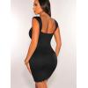 imageBEAGIMEG Womens Sexy Bodycon Sleeveless Wide Straps Basic Solid Club Party Mini DressBlack