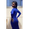 imageBEAGIMEG Womens Ruched Long Sleeve Elegant Bodycon Basic Casual Midi DressRoyalblue