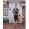 imageBEAGIMEG Womens Sexy Bodycon 2 Piece Sleeveless Cross Cutout Halter Top Ruched Club Party Midi DressBlack
