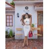 imageBEAGIMEG Womens Sexy Bodycon 2 Piece Sleeveless Cross Cutout Halter Top Ruched Club Party Midi DressWhite