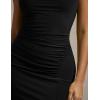 imageBEAGIMEG Womens Sexy Bodycon Sleeveless Ruched High Neck Party Cocktail Club Mini DressBlack