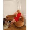imageBEAGIMEG Womens Sexy Bodycon Sleeveless Ruched High Neck Party Cocktail Club Mini DressRed