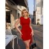 imageBEAGIMEG Womens Sexy Bodycon Sleeveless Ruffle Mesh Club Cocktail Party Mini DressRed