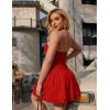imageBEAGIMEG Womens Sexy Bodycon Strapless Tube Off Shoulder Ruched Backless Club Party Mini DressRed