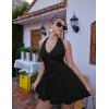 imageBEAGIMEG Womens Sexy Sleeveless Halter Backless Deep V Party Cocktail Club Mini DressBlack